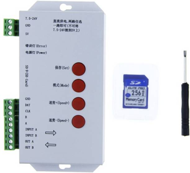 alwar T-1000S RGB LED strip controller with 256M SD card 2048 pixels for WS2801 WS2811 WS2812B LPD6803 SK6812 LED strip DC5-24V 60 Watts Computer PSU with 4 SATA Cables