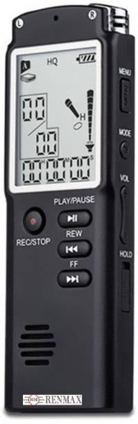RENMAX Digital Voice Recorder MP3 Player Rechargeable 8GB with Collar Mic 8 GB Voice Recorder