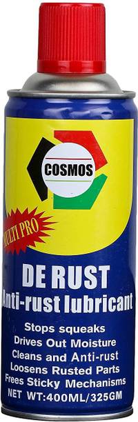 Cosmos De-Rust Anti-Rust Lubricant Spray | Multipurpose Maintenance Lubricant Spray for Household, Work Place and Industrial Usage- 400ml (Pack of 1) Degreasing Spray
