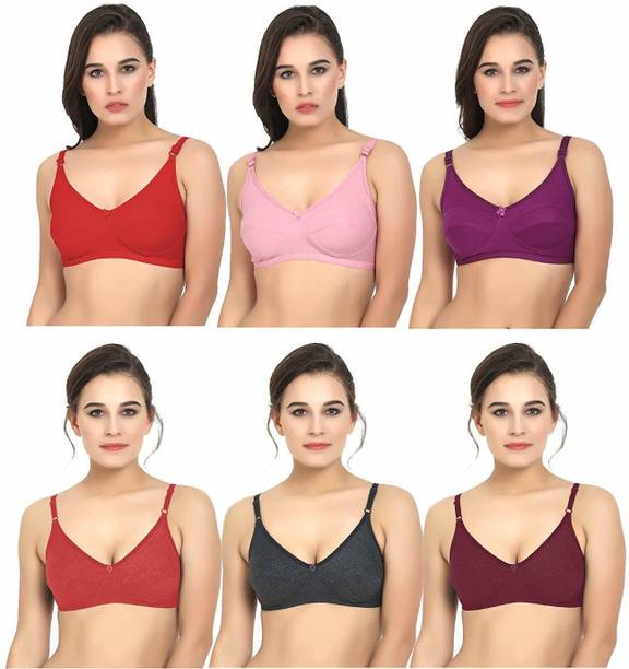 Pack of 6 Women Full Coverage Non Padded Bra