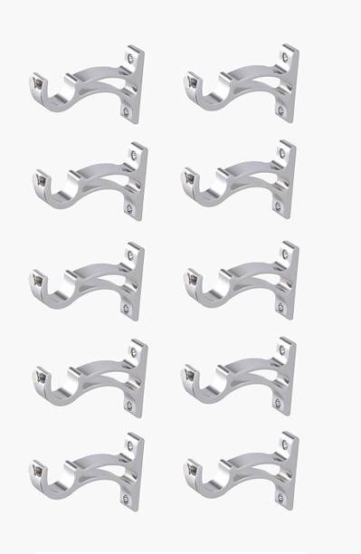Robust Silver Curtain Hooks, Curtain Knobs, Curtain Rods, Rod Rail Bracket Metal