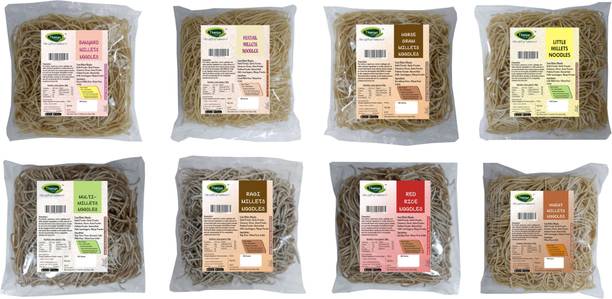 THANJAI NATURAL Millet Noodles 180 Grams X 8 Variities (1440 GRAMS) of Homemade Natural Ragi/ Foxtail/ Redrice/ Horsegram/ Banyard/ Wheat and Multi Millets Noodles( No Preservatives, No Chemicals, No