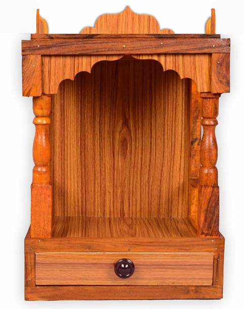 Quantech Mandir for Pooja Home Decoration Wall Hanging Beautiful Wooden Plywood Temple Engineered Wood Home Temple