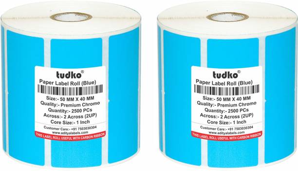 tudko 50 mm X 40 mm Chromo Self Adhesive Paper Label