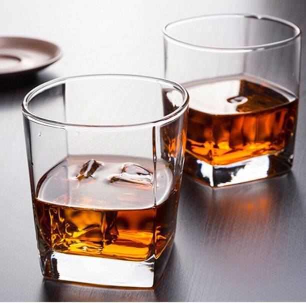 Sv Enterprise (Pack of 12) Crystal Clear Heavy Bottom Square Shaped Juice, Water and Whiskey Glasses for Mixed Drinking Glass Set 250ml Pack of (12 pcs.) Glass Set Whisky Glass