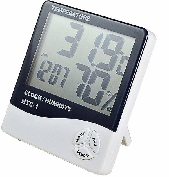 Dr. Head Hygrometer Electronic Thermo Hygro with Touch Screen & Backlight Humidity Meter Tester + Temperature Meter + Alarm Clock + Time Temperature Humidity Time Alarm Clock Pinless Digital Moisture Measurer