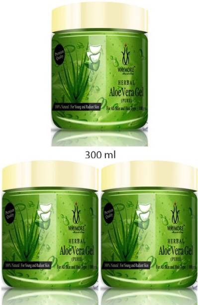 WAYMORE 99% Pure and Natural Aloe Vera Gel For Healthier, Younger, Radiant, Anti Tanning, Nourishes Skin & Hair Gel 100gm | Combo pack of 3 (100 * 3 gm)