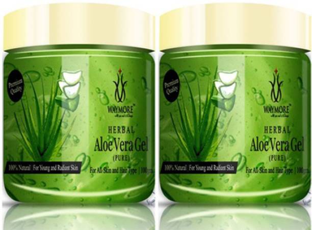 WAYMORE 99% Pure and Natural Aloe Vera Gel For Healthier, Younger, Radiant, Anti Tanning, Nourishes Skin & Hair Gel 100gm | Combo pack of 2 (100 * 2 gm)