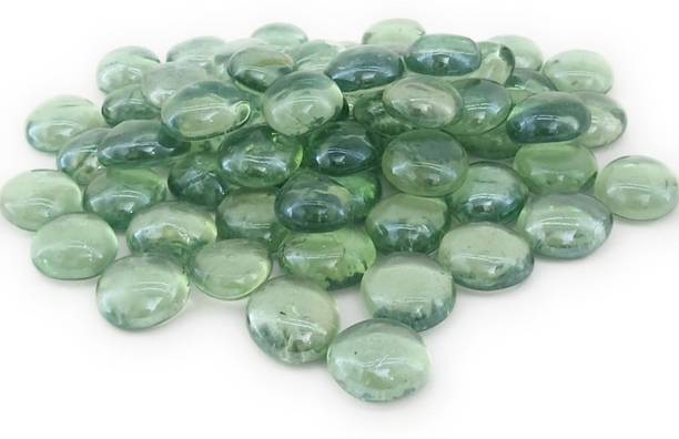 Colour Stone Glossy Shiny Round Glass Pebbles For Fish Tank Aquarium Plant Pots Vase Filler Garden Home Outdoor Decoration (Sea Green, 500 grams) Polished Round Marble Pebbles