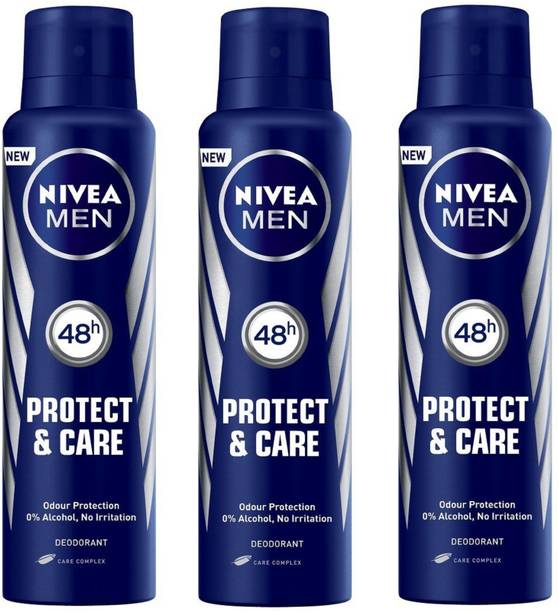 NIVEA Men Protect & Care Deodorant Spray 150ML Each (Pack of 3) Deodorant Spray  -  For Men