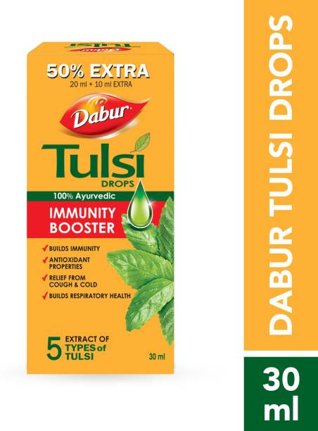 Dabur Tulsi Drops | 100% Ayurvedic Immunity Booster | 50% Extra | 20 ml + 10 ml