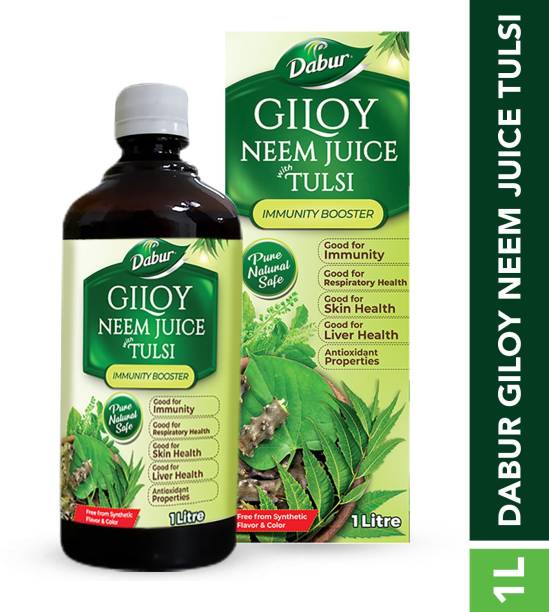 Dabur Giloy Neem Juice with Tulsi: 100% Ayurvedic Health Juice for Immunity Boosting