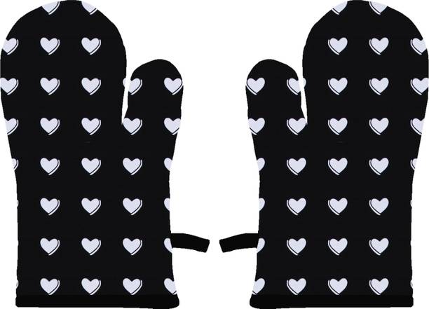 AIRWILL Black, White Cotton Kitchen Linen Set