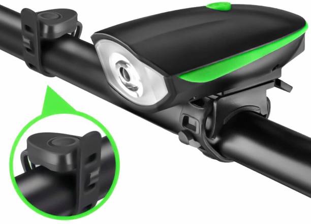 Manogyam Bicycle LED Headlight and Horn 2 in 1 Rechargeable Waterproof Device 140DB Sound LED Front Light