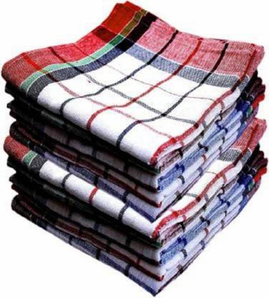 Shyam Kripa Kitchen Clean Cloth Duster Check Print Wet and Dry Cotton Cleaning Cloth SET OF 12 PCS Multicolor Cloth Napkins