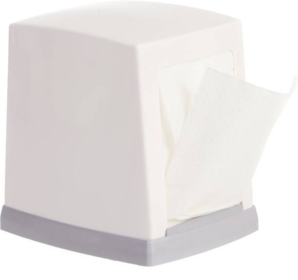 Mist Double Side Table Top Tissue Paper Dispenser Holder with 2 Refill – White Paper Dispenser