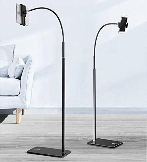 Hold up Sturdy Base Lazy Mobile/Tablet Holder Height-Adjustable Stand with 360° Rotatable Phone Holder and Flexible Gooseneck for Leisure Watching and/or Photoshoot & Videography, Live Broadcasting Mobile Holder