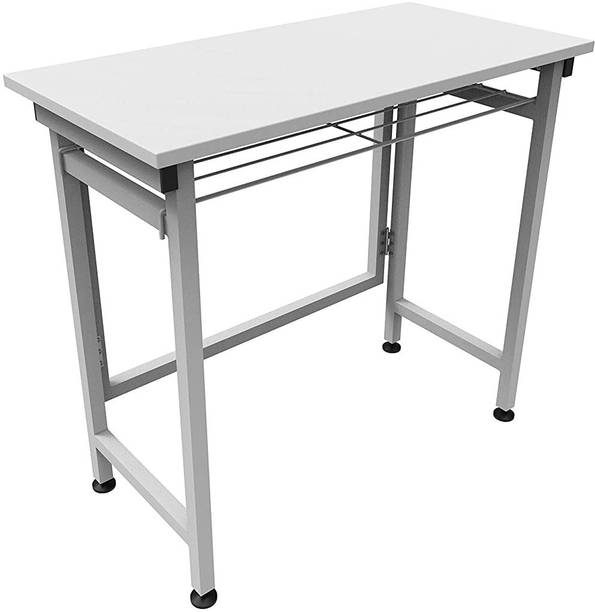 InnoFur Aplos Folding Desk/Folding Table/Study Table/Laptop Table (White) Engineered Wood Office Table