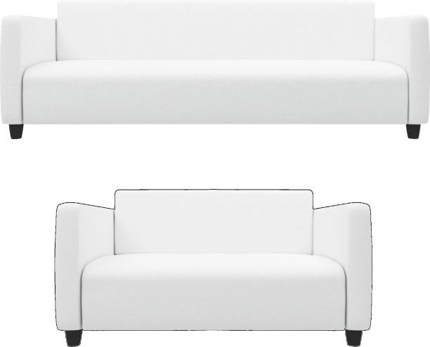 Sekar Lifestyle Box Series Leatherette 3 + 2 White Sofa Set