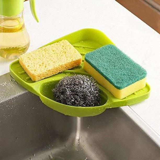 ऑन गेट Plastic Multipurpose Storage Organizer Corner Tray for Kitchen Sink Wash Basin रसोई रैक