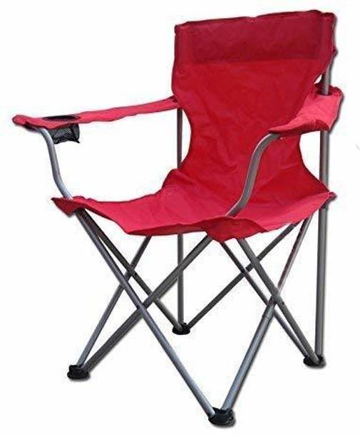 BLAPOXE Portable Folding Camping Chair with Arm Rest Cup Holder and Carrying and Storage Bag - Red Pack of 1 Metal Outdoor Chair