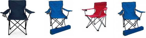 BLAPOXE Portable Folding Camping Chair with Arm Rest Cup Holder and Carrying and Storage Bag - Dark Blue, Light Blue, Red, Blue Pack of 4 Metal Outdoor Chair