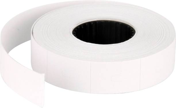 BAMBALIO 2 Line White Colour Plain Label Rolls Compatible with 6600 Labeling Machine Models of all Brands 10 Rolls x 600 Labels (Box Pack) Paper Label