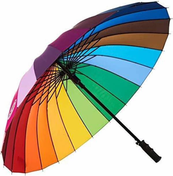 MOONZA Rainbow Multi-Color Rainbow Umbrella for Girls | Rainbow Umbrella for Men | Rainbow Umbrella Big Size Umbrella