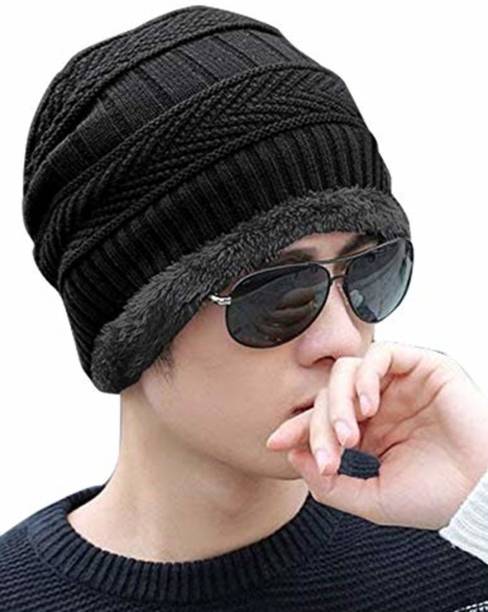 FRANKLY YOURS Self Design Beanie Cap