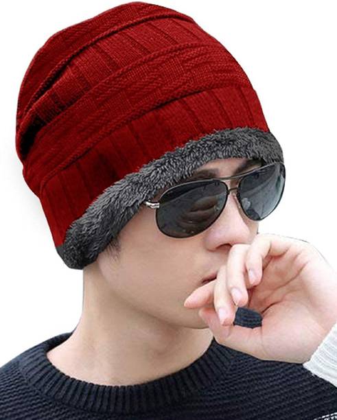 FRANKLY YOURS Self Design Beanie Cap