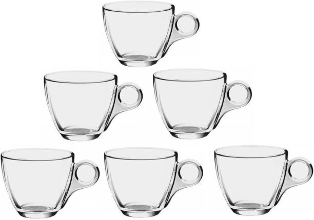 K AND D BROTHERS Pack of 6 Glass Tea and Coffee Classic Cup Set Glass, for hot Beverages, hot Chocolate Latte Espresso