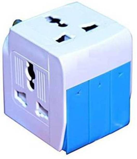 HONEST TRADE 3 plug socket with individual switch and led indicator extension spike buster 3 Ways Switched Multi Adapter,Individual Switch,led Indicator, Universal Input with Safety Shutter Three Pin Plug (White) Three Pin Plug