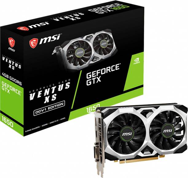 MSI GTX 1650 Ventus XS OCV1 GDDR6 4 GB NVIDIA Chipset 128 bit 1620 MHz Graphics Card