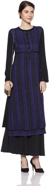 Printed Cotton Blend Straight Kurta for Women
