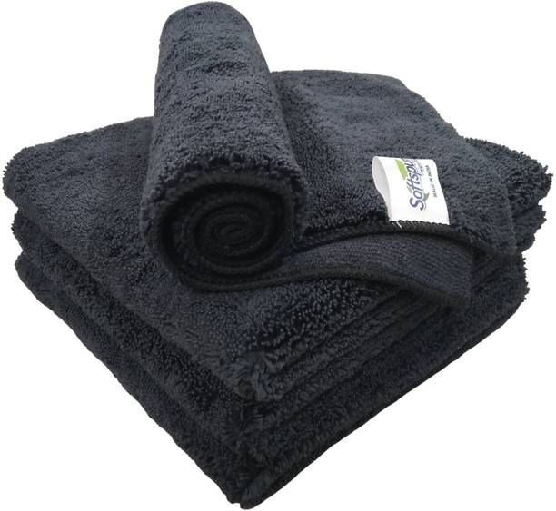 SOFTSPUN SOFTSPUN Microfiber Vehicle Washing Cloth 4 pcs black 380 GSM Wet and Dry Microfiber Cleaning Cloth