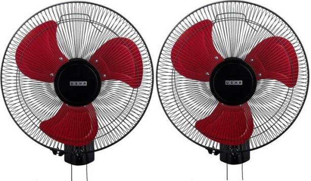 USHA Colossus RED WALL FAN PACK OF 2 400 mm 3 Blade Wall Fan