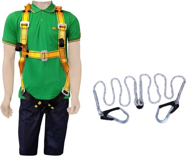 Industrial Business Solution Full Body Safety Belt 1012 (Harness) with Lanyard 1.8 mtr Nylon Rope Hook 203 Safety Harness