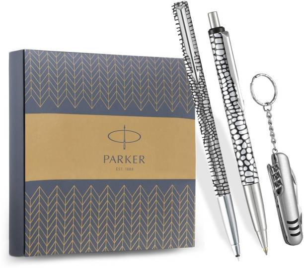 PARKER Vector special edition Crocodile Ball Pen + Roller Ball pen with multi-utility knife keychain Pen Gift Set