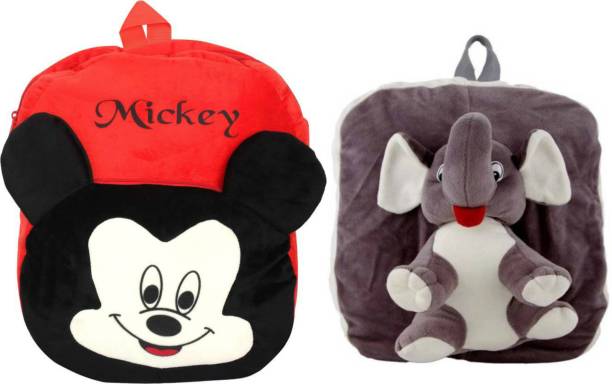 Lata super micky and elephant full body school bag for kids School Bag