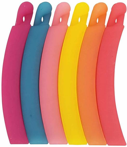 airclip Big-Size Acrylic Material Banana hair Clips For Women (Multi Color, Pack Of 6) Hair Clip