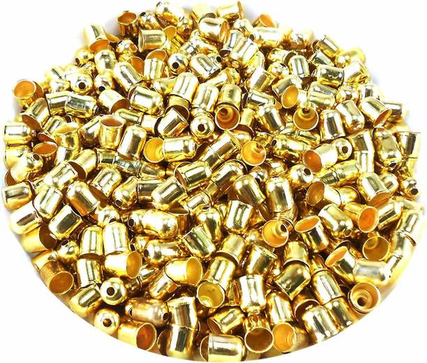 Crafto Golden Tassel Making End Caps Smaller for Women (7 x 6 mm) - Pack of 100