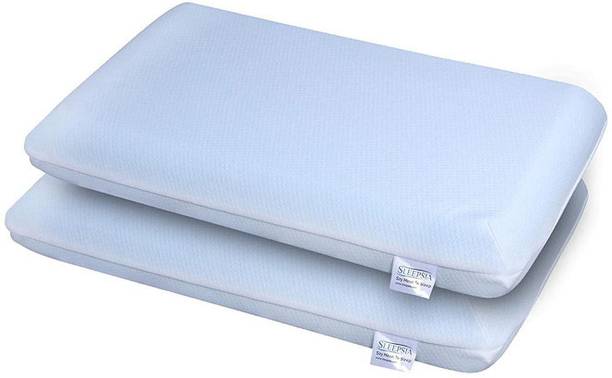 Sleepsia Memory Foam Orthopaedic Pillow Pack of 2 Solid Memory Foam Pillow