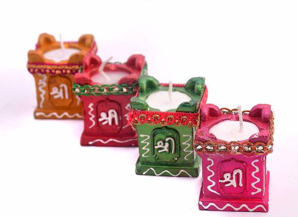BB BACKBENCHERS Terracotta (Pack of 4) Table Diya Set
