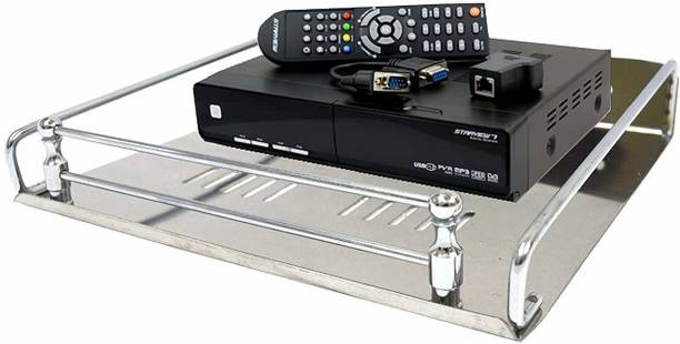 Kaaple Stainless Steel Multipurpose TV Setup Box Stand / Wall Shelf / Wifi Router Stand (Steel, 1 Pcs.) स्टेनलेस स्टील वॉल शेल्फ