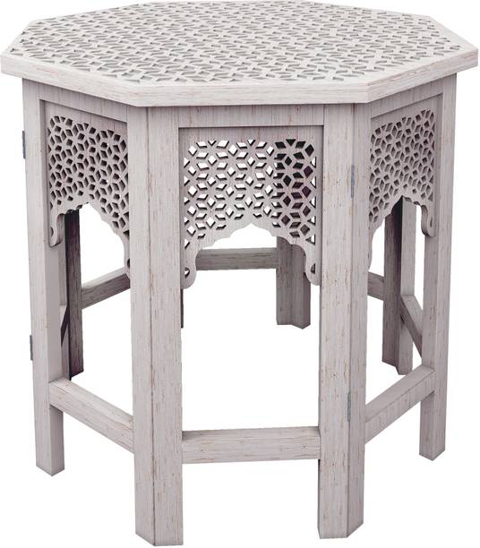 House of Pataudi Wooden Handcrafted Carved Solid Folding Coffee Table Solid Wood Side Table Solid Wood Side Table