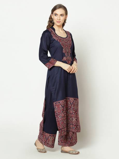 Safaa Acrylic Blend Self Design Kurta & Palazzo Material - Image 3