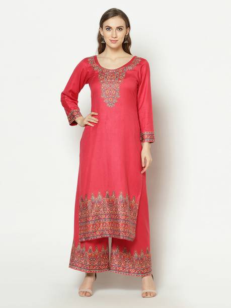 Safaa Acrylic Blend Self Design Kurta & Palazzo Material - Image 2