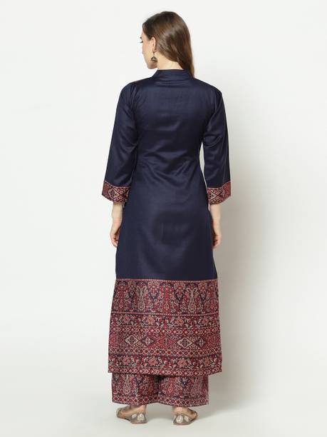 Safaa Acrylic Blend Self Design Kurta & Palazzo Material - Image 4