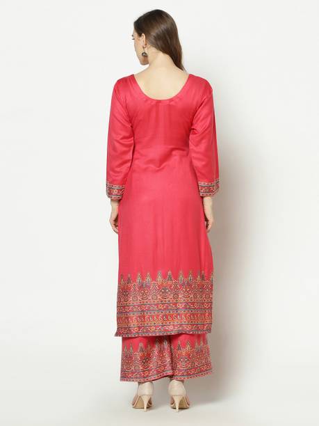 Safaa Acrylic Blend Self Design Kurta & Palazzo Material - Image 4