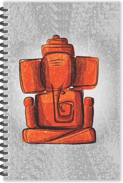 ESCAPER Stone Lord Ganesha Diary Cloudy (Ruled - A5 Size - 8.5 x 5.5 inches), Devotional Diary, God Diary, Religious Diary A5 Diary Ruled 160 Pages